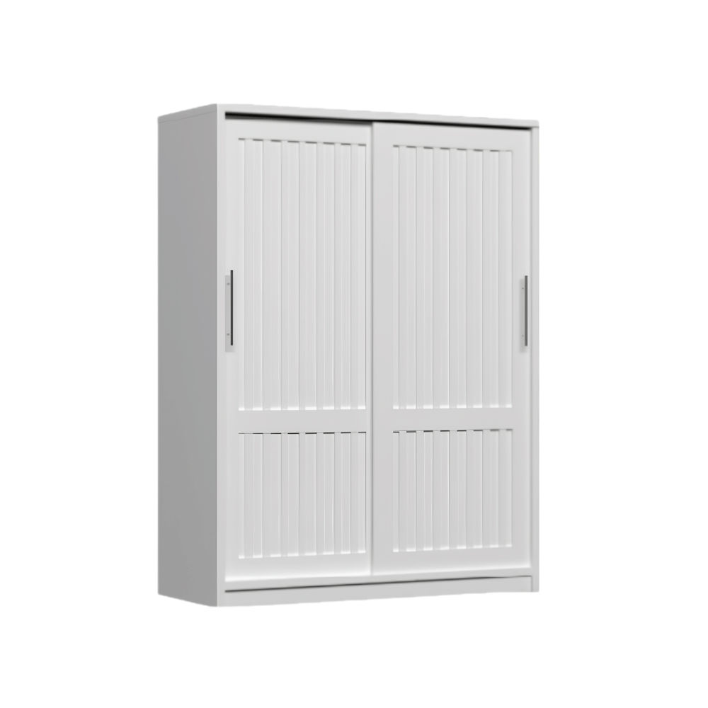 ตู้เสื้อผ้าบานเลื่อน WISDOM DESIGN FURNITURE รุ่น W18SLT 180 ซม. สีขาว_1